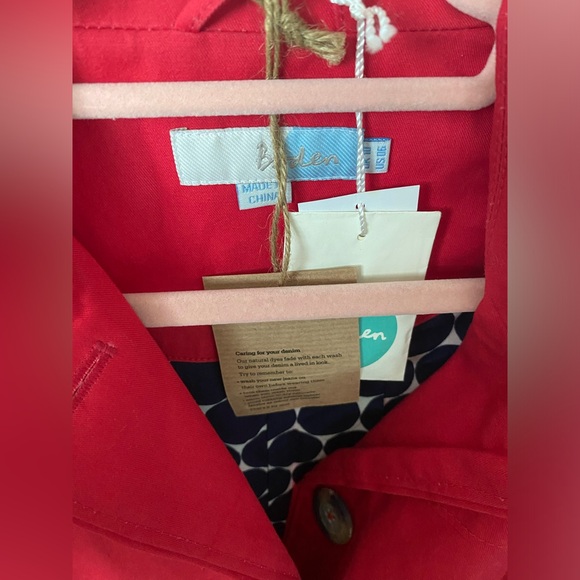 NWT Boden Red Trench Coat - Picture 7 of 7
